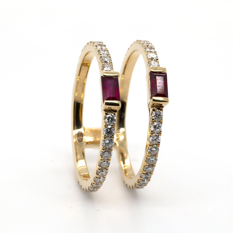  Inel Aur 18k, Rubin 0.10 ct , Diamante 0.77 ct 3