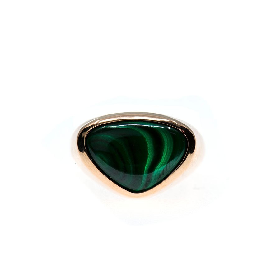  Inel Aur Roz 18k, Malahit 7 Ct 1