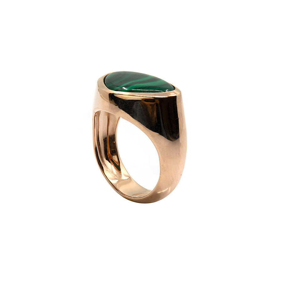  Inel Aur Roz 18k, Malahit 7 Ct 3