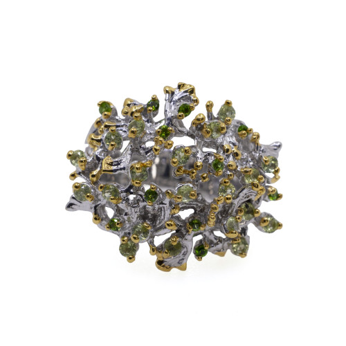  Inel Argint 925, Peridot, Crom Diopsid 1