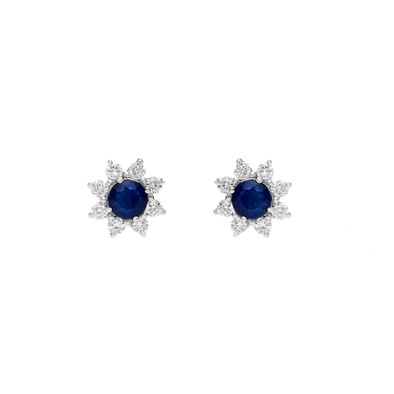 Cercei Aur 18k, Safire 1.23 ct, Diamante 0.70 ct 1
