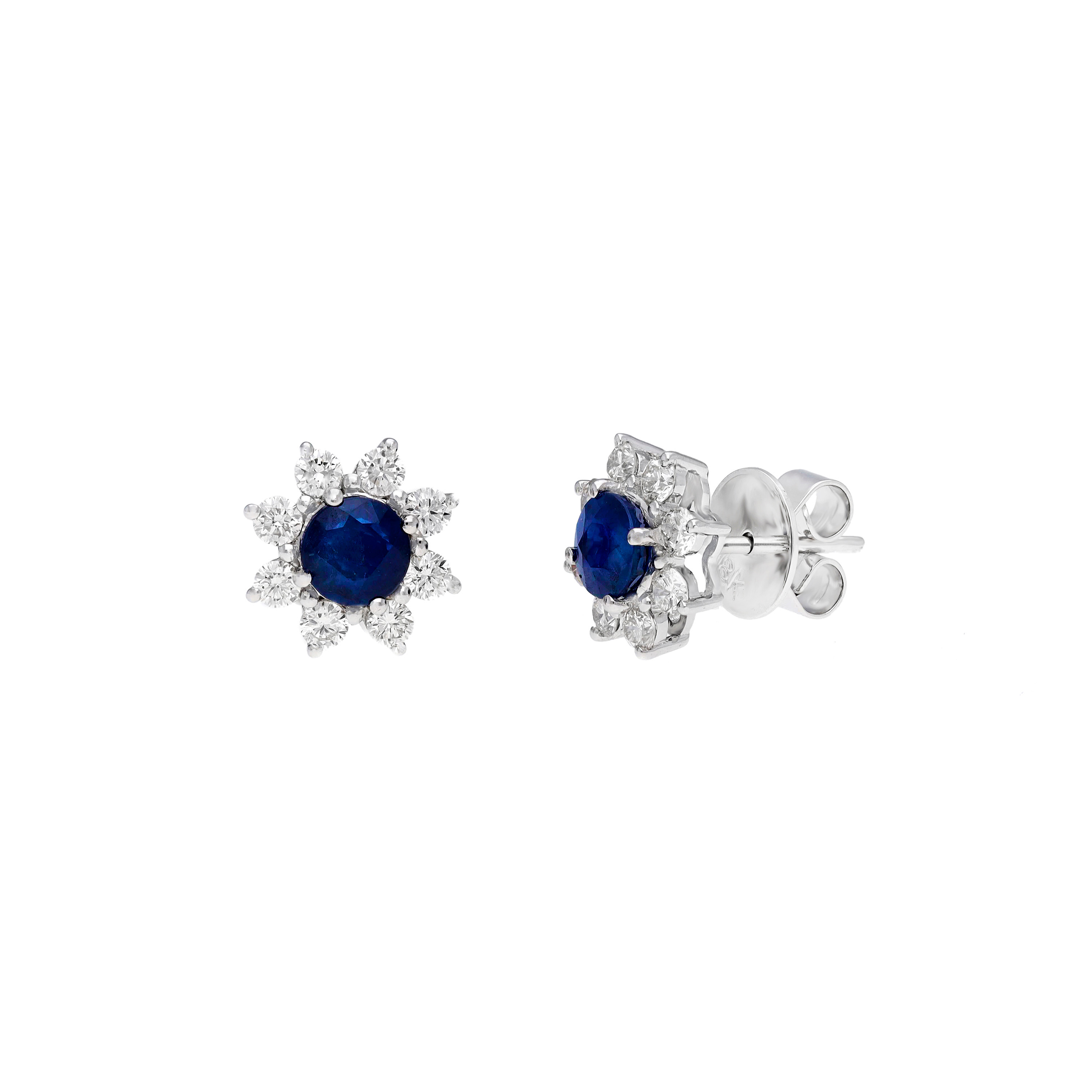  Cercei Aur 18k, Safire 1.23 ct, Diamante 0.70 ct 3