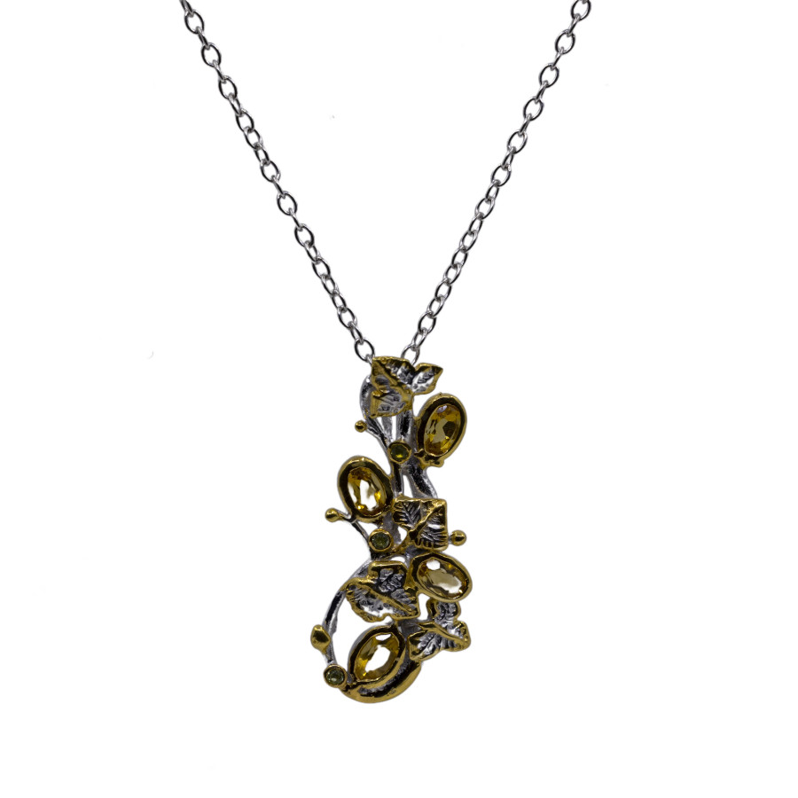 Colier Argint 925, Citrin, Peridot 1