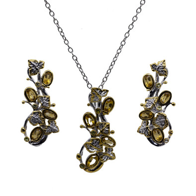  Colier Argint 925, Citrin, Peridot 2