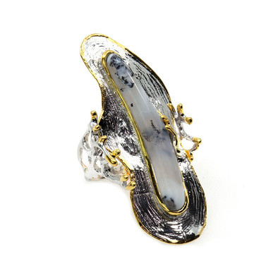  Inel Argint 925, Opal Dendritic 3