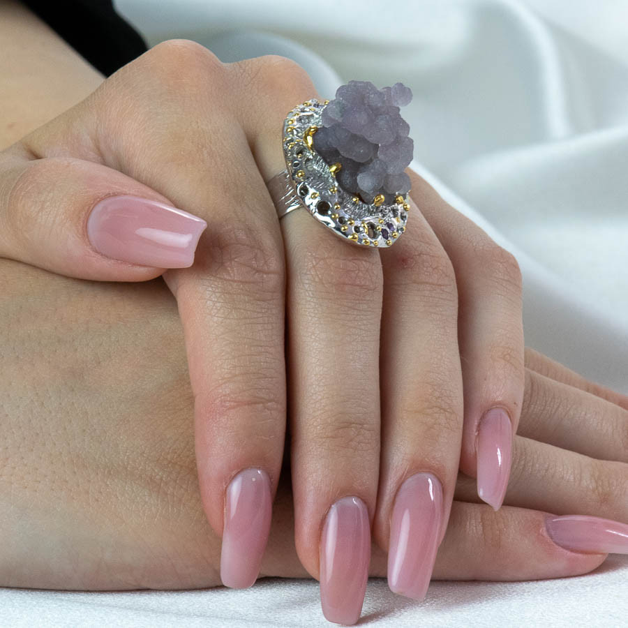  Inel Argint 925, Druzy, Ametist 2