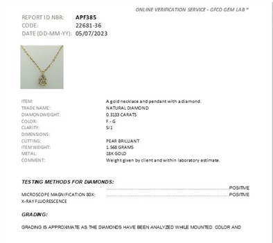  Colier Aur 18k, Diamant 0.313 ct 3