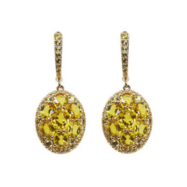 Cercei Aur 14 k, Safire Galbene 5.10 ct 1
