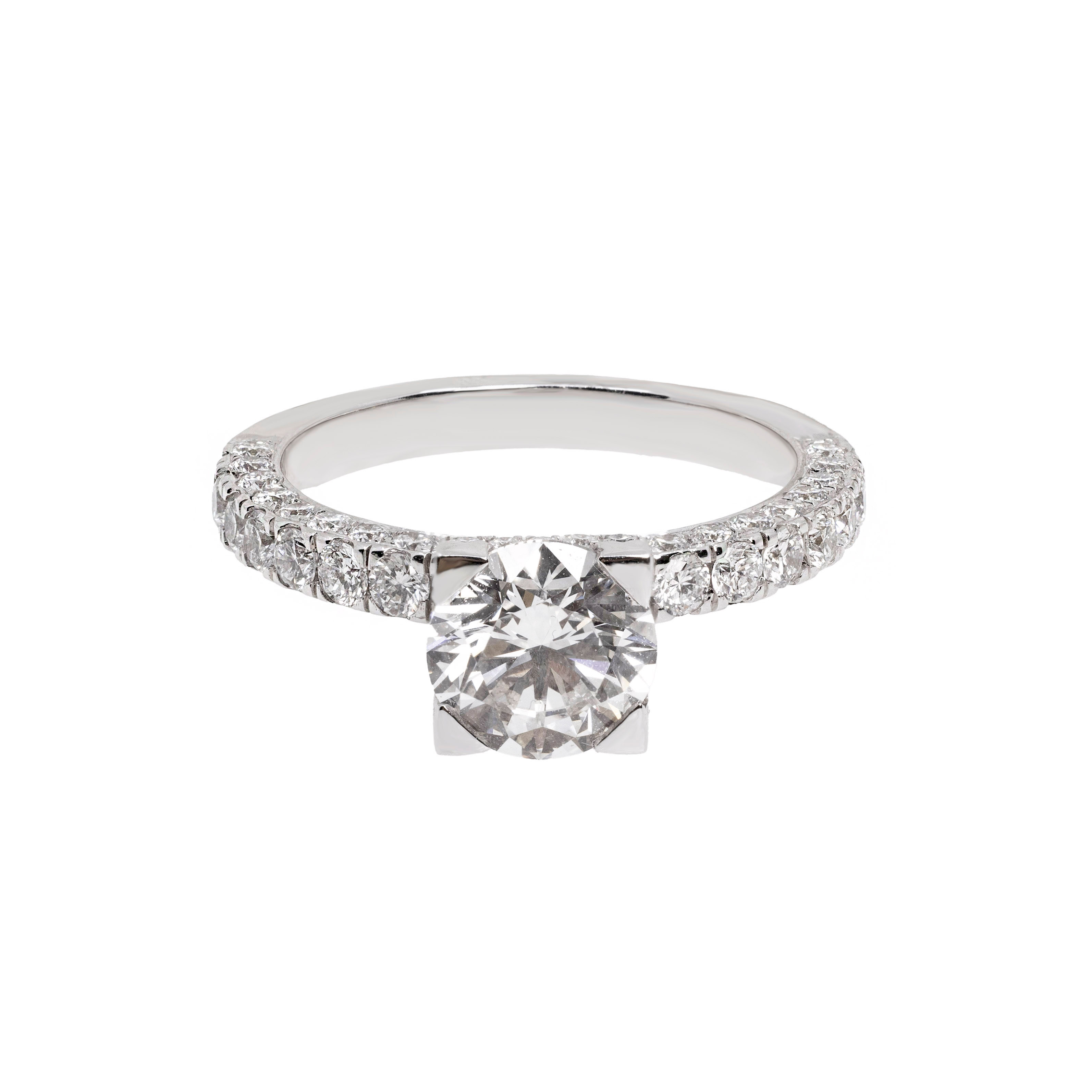  Inel Aur Alb 18k, Diamant Solitaire 1.57 ct, Diamante 1.82 ct 1
