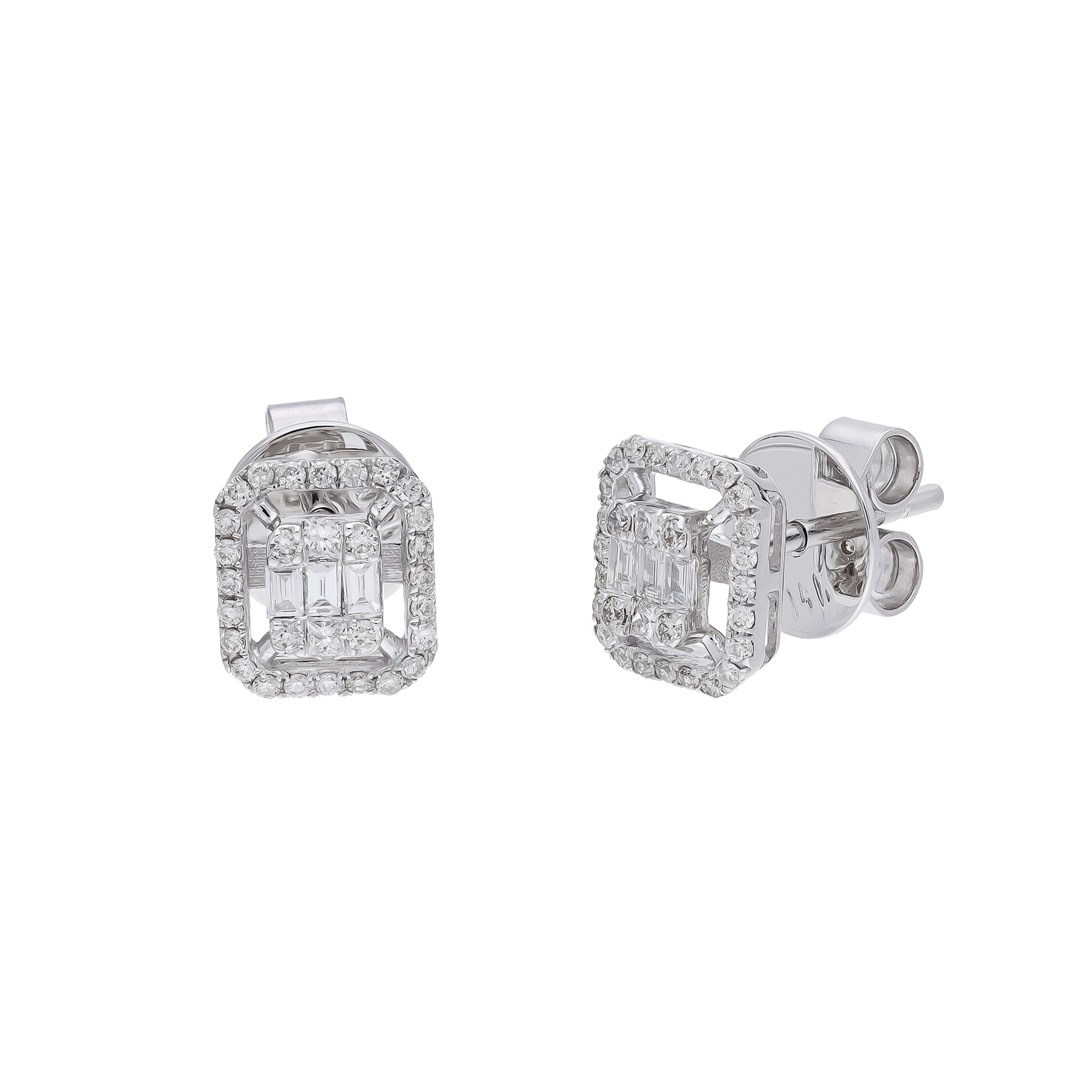  Cercei Aur Alb 14k, Diamante 0.66 ct 3