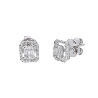 Cercei Aur Alb 14k, Diamante 0.66 ct 3