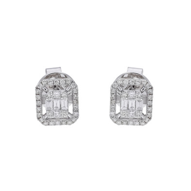  Cercei Aur Alb 14k, Diamante 0.66 ct 1