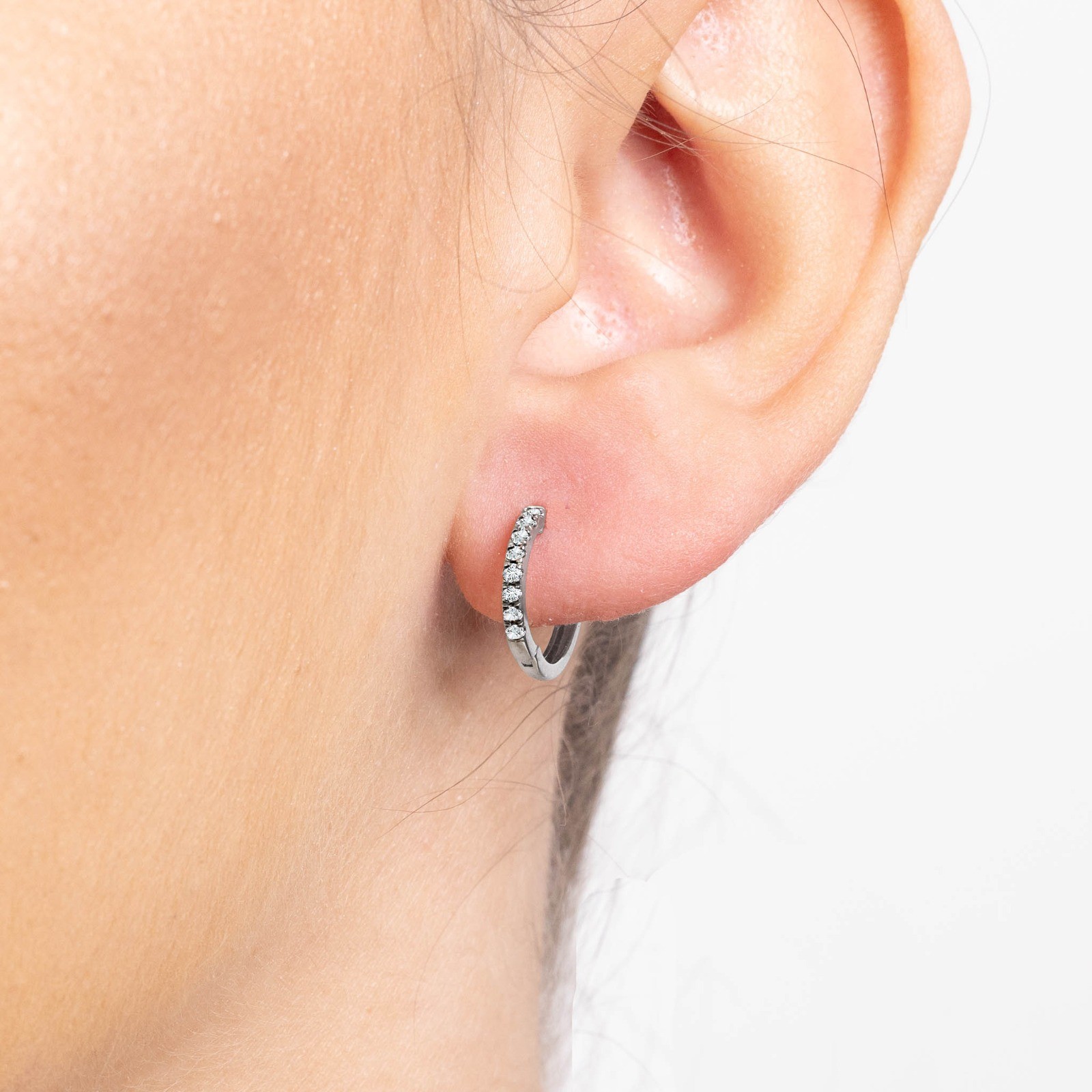  Cercei Aur Alb 14k, Diamante 0.25 ct 2