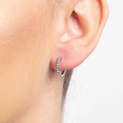  Cercei Aur Alb 14k, Diamante 0.25 ct 2