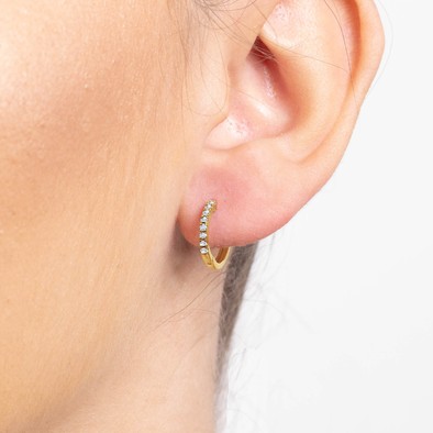  Cercei Aur Galben 14k, Diamante 0.25 ct 2