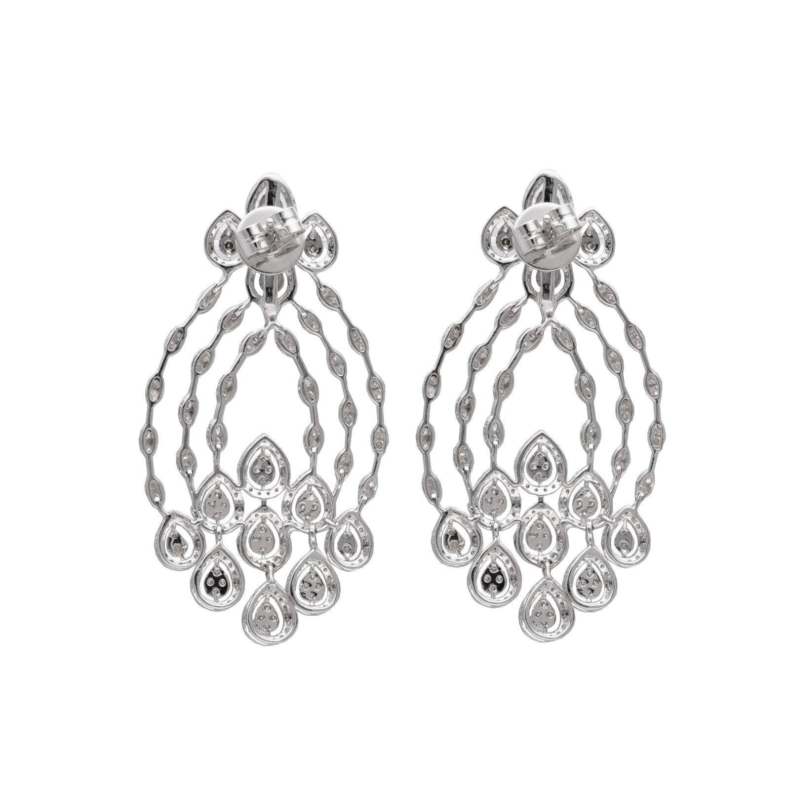  Cercei Aur Alb 14k, Diamante 2.97 ct 2