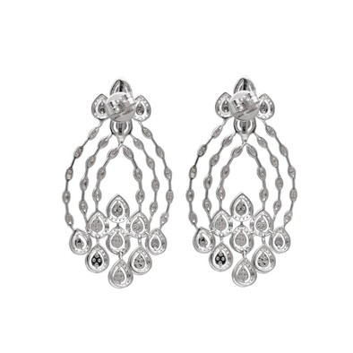  Cercei Aur Alb 14k, Diamante 2.97 ct 2
