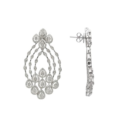  Cercei Aur Alb 14k, Diamante 2.97 ct 1