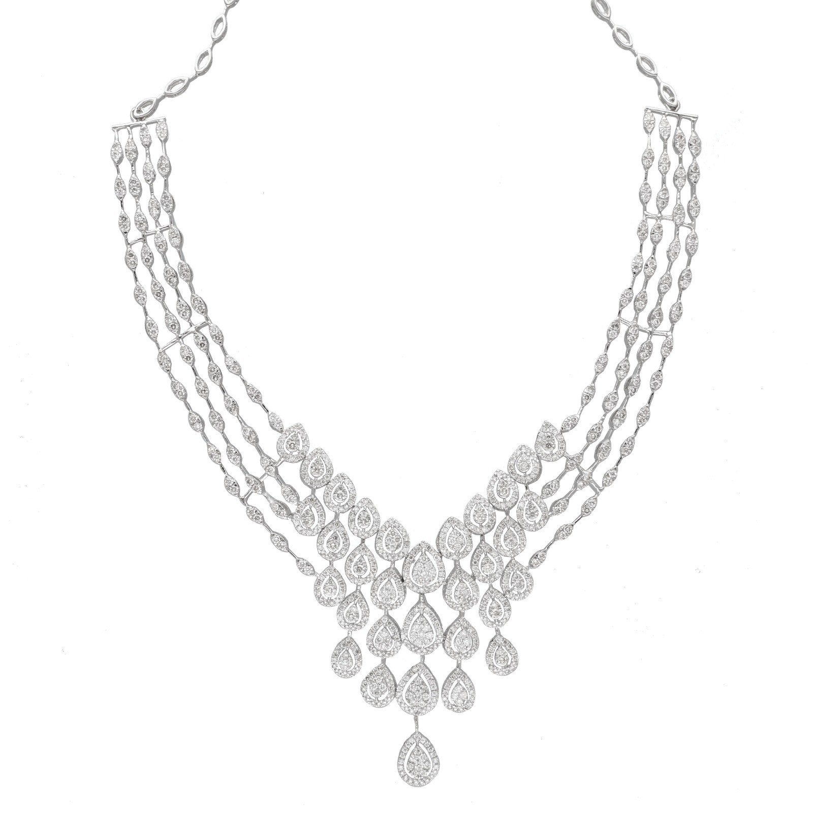 Colier Aur Alb 14k, Diamante 4.57  ct 1