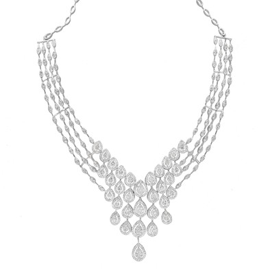  Colier Aur Alb 14k, Diamante 4.57  ct 1