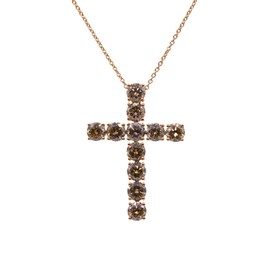 Colier Aur Roz 18k, Diamante  Champagne 0.72 ct 1