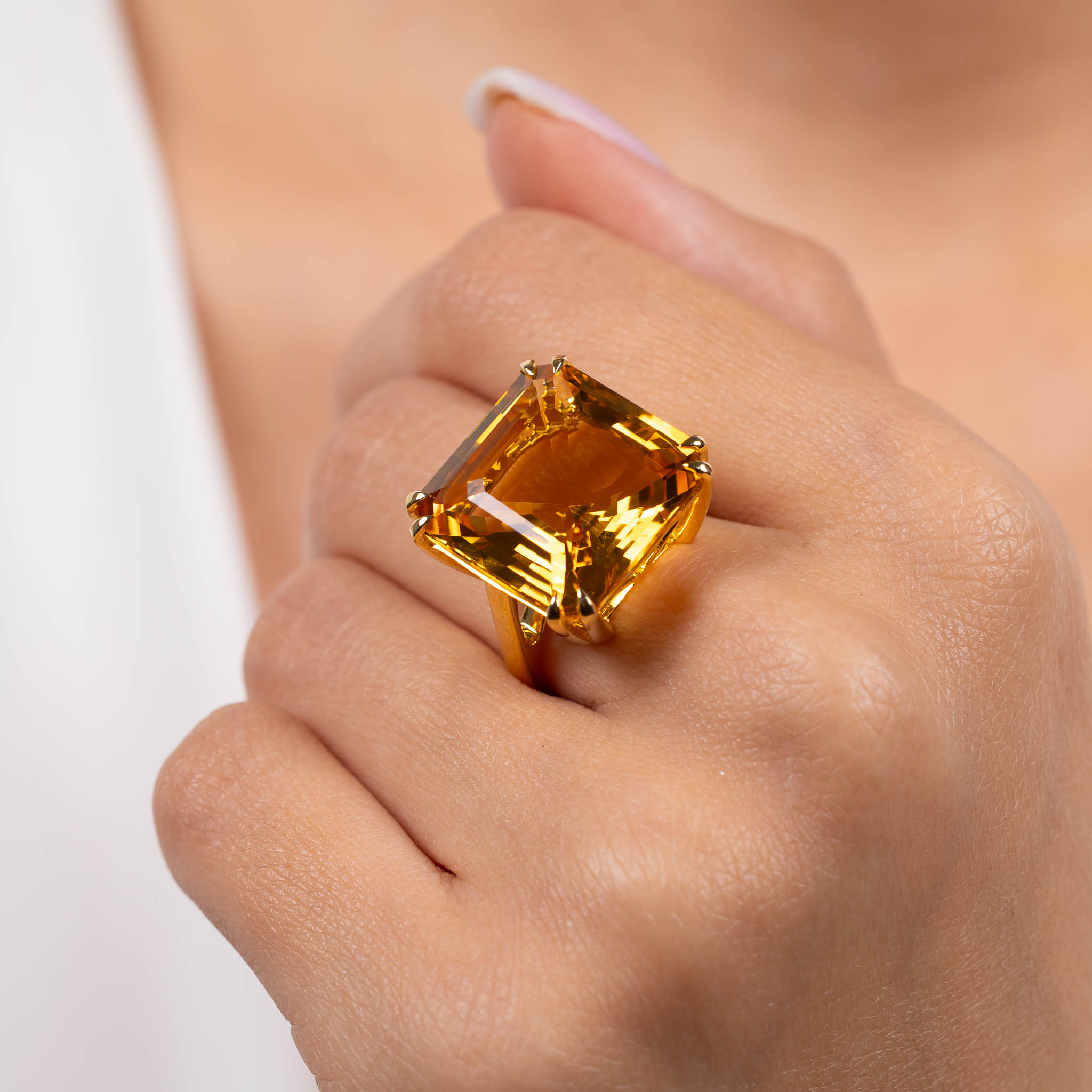  Inel Aur Galben 14k, Citrin 21.10 ct 2