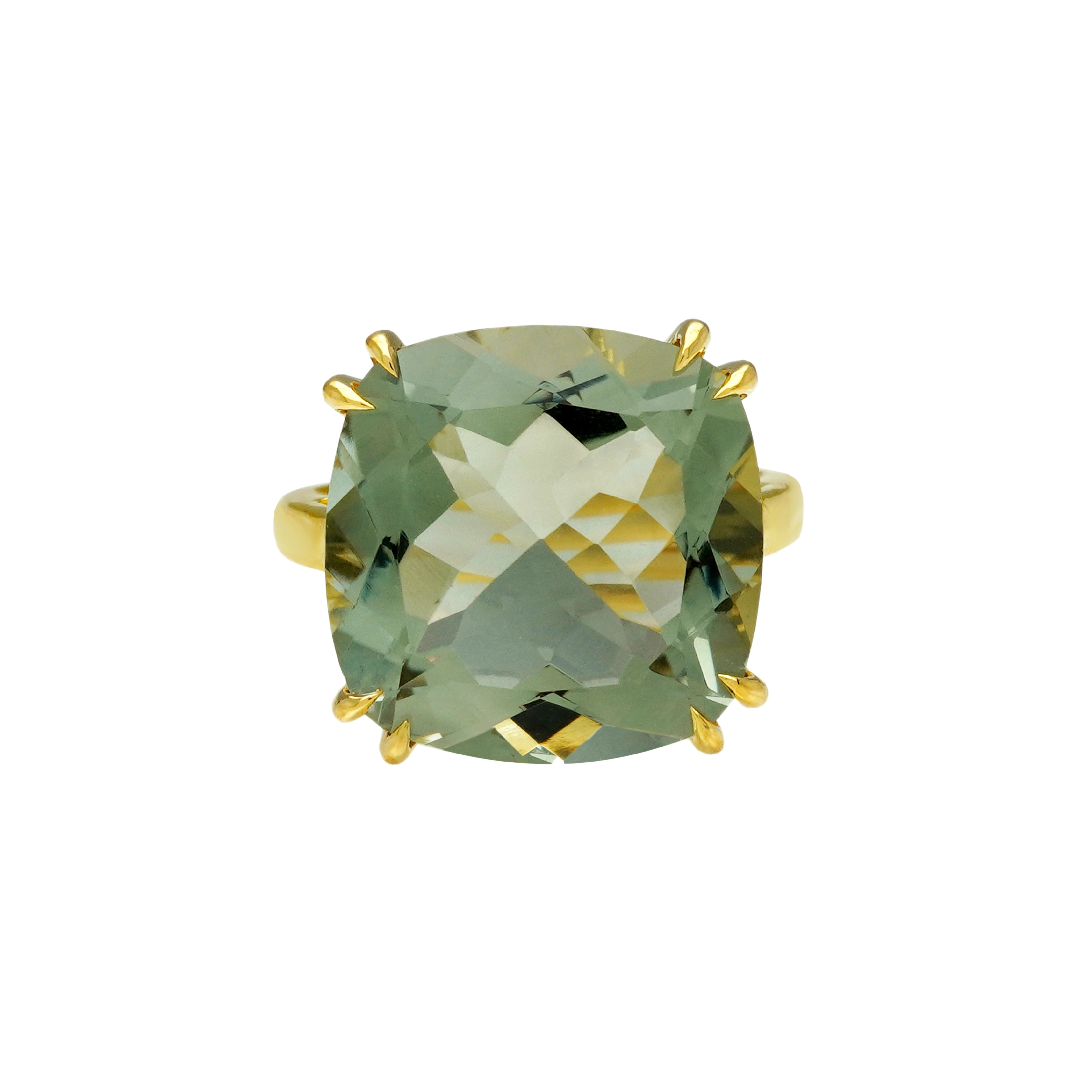  Inel Aur Galben 14k, Ametist Verde 11.65 ct 1
