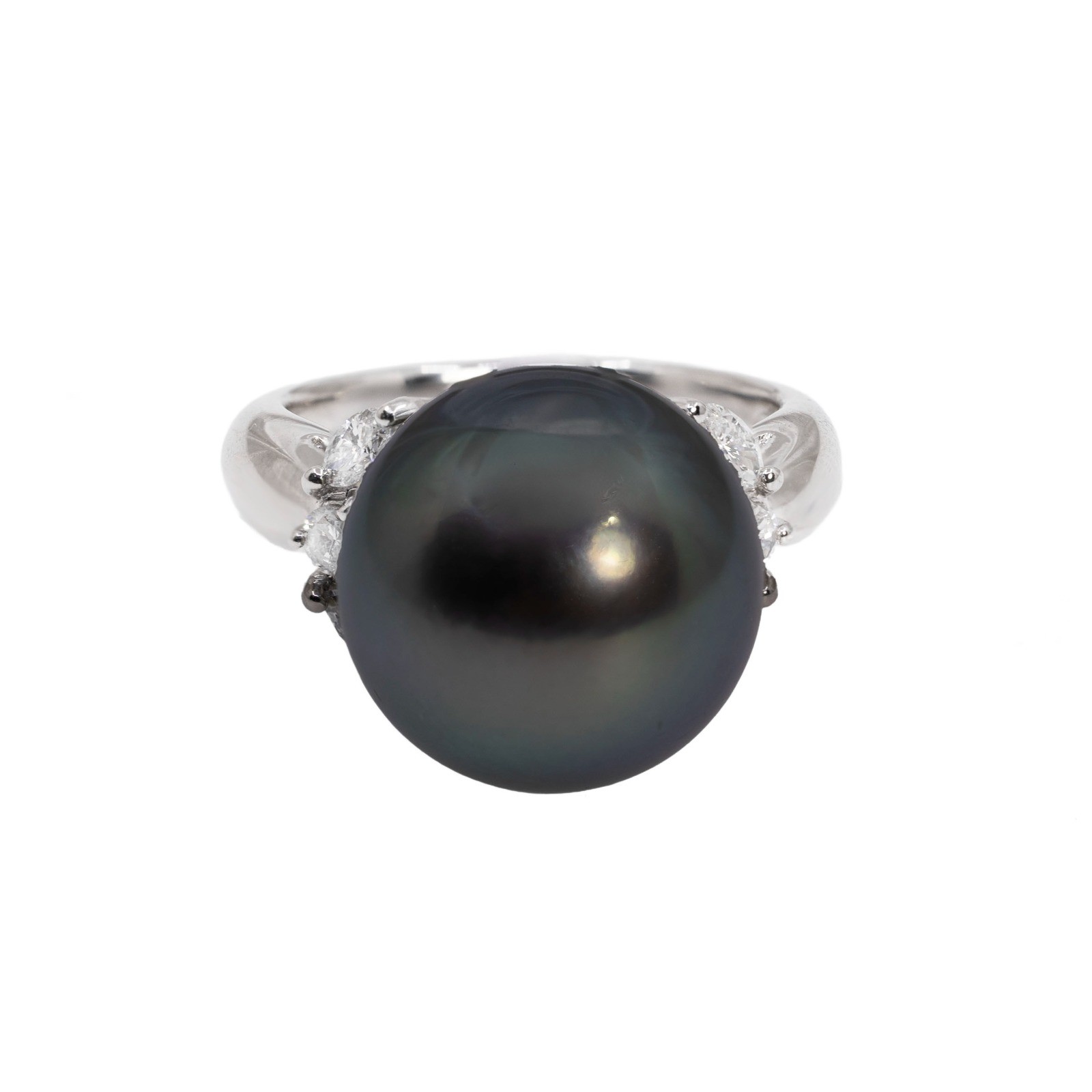  Inel Platina, Perla Tahiti 19.06 ct, Diamante 0.40 ct 1
