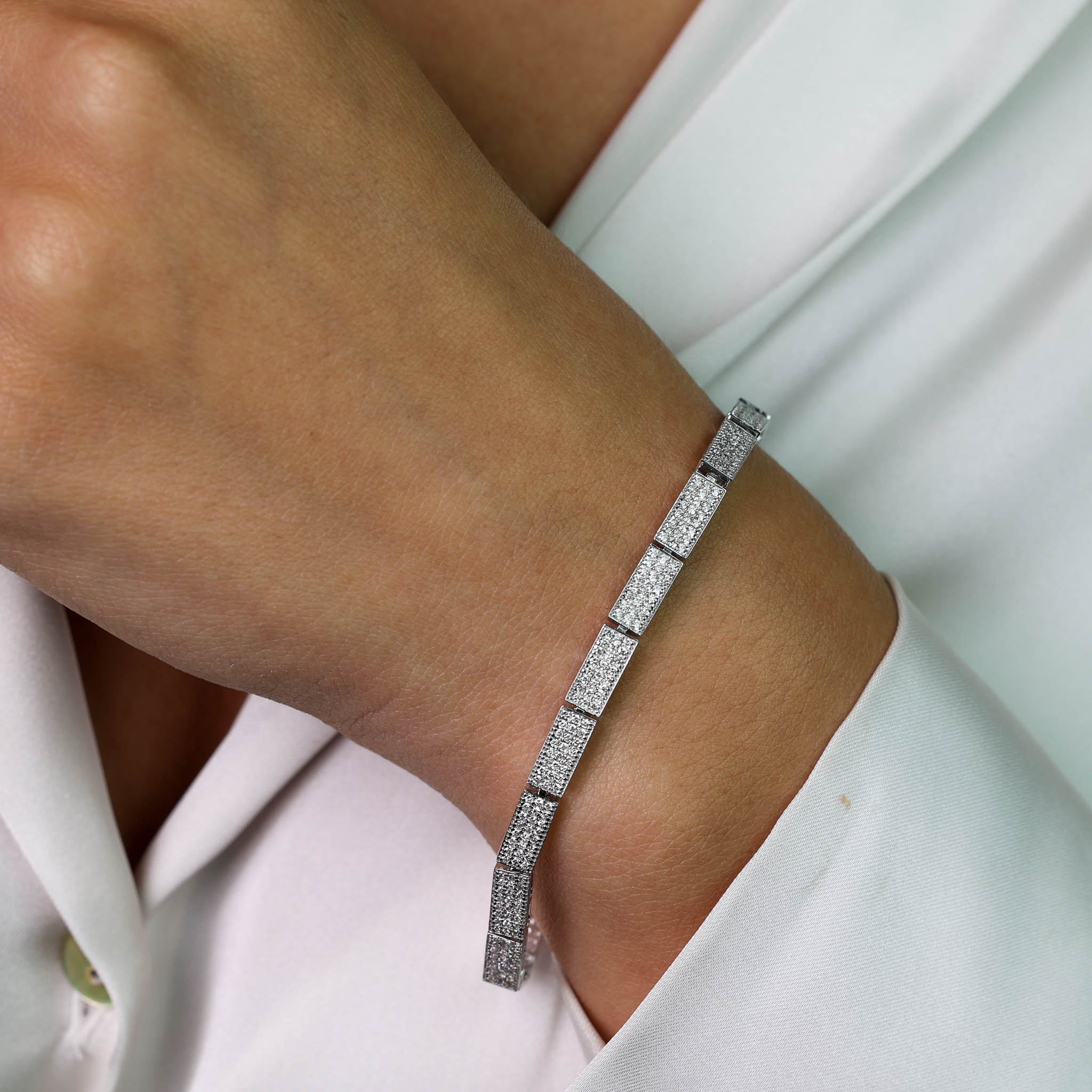  Bratara Aur Alb 18k, Diamante 2.18 ct 2