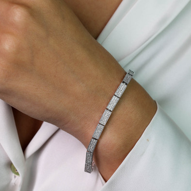  Bratara Aur Alb 18k, Diamante 2.18 ct 2