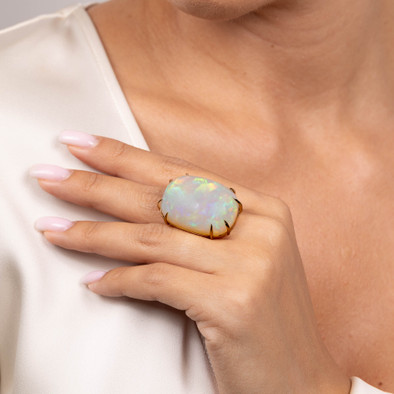  Inel Aur Galben 14k, Opal 56.31 ct 4