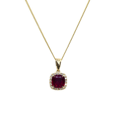  Pandantiv Aur 18k, Rubin 1.25 ct, Diamante 0.10 ct 1