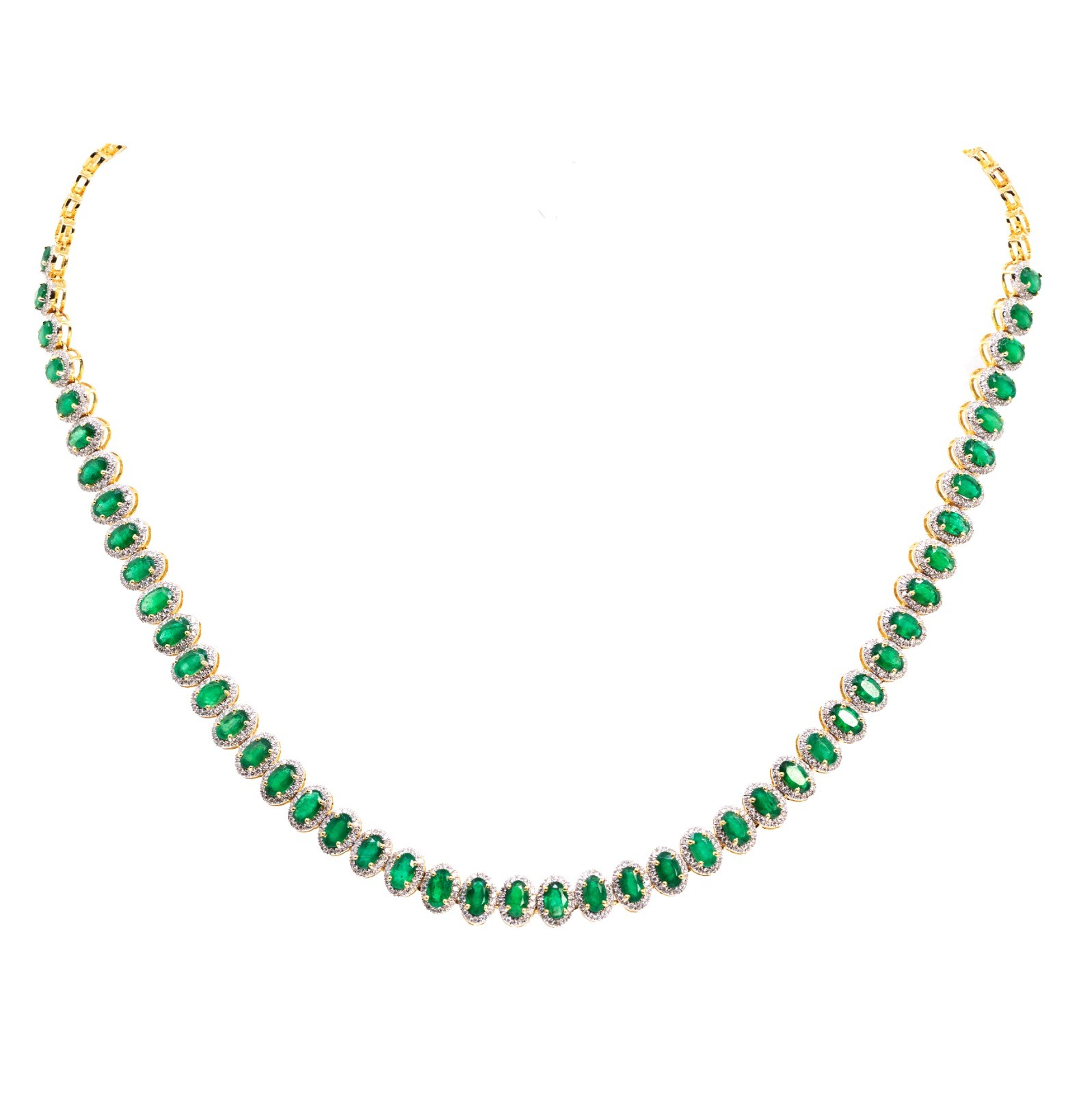  Colier Aur Galben 18k, Smaralde 10.98  ct, Diamante 2.15 ct 