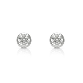 Cercei Aur Alb 18k,  Diamante 1.07 Ct E/SI2 1