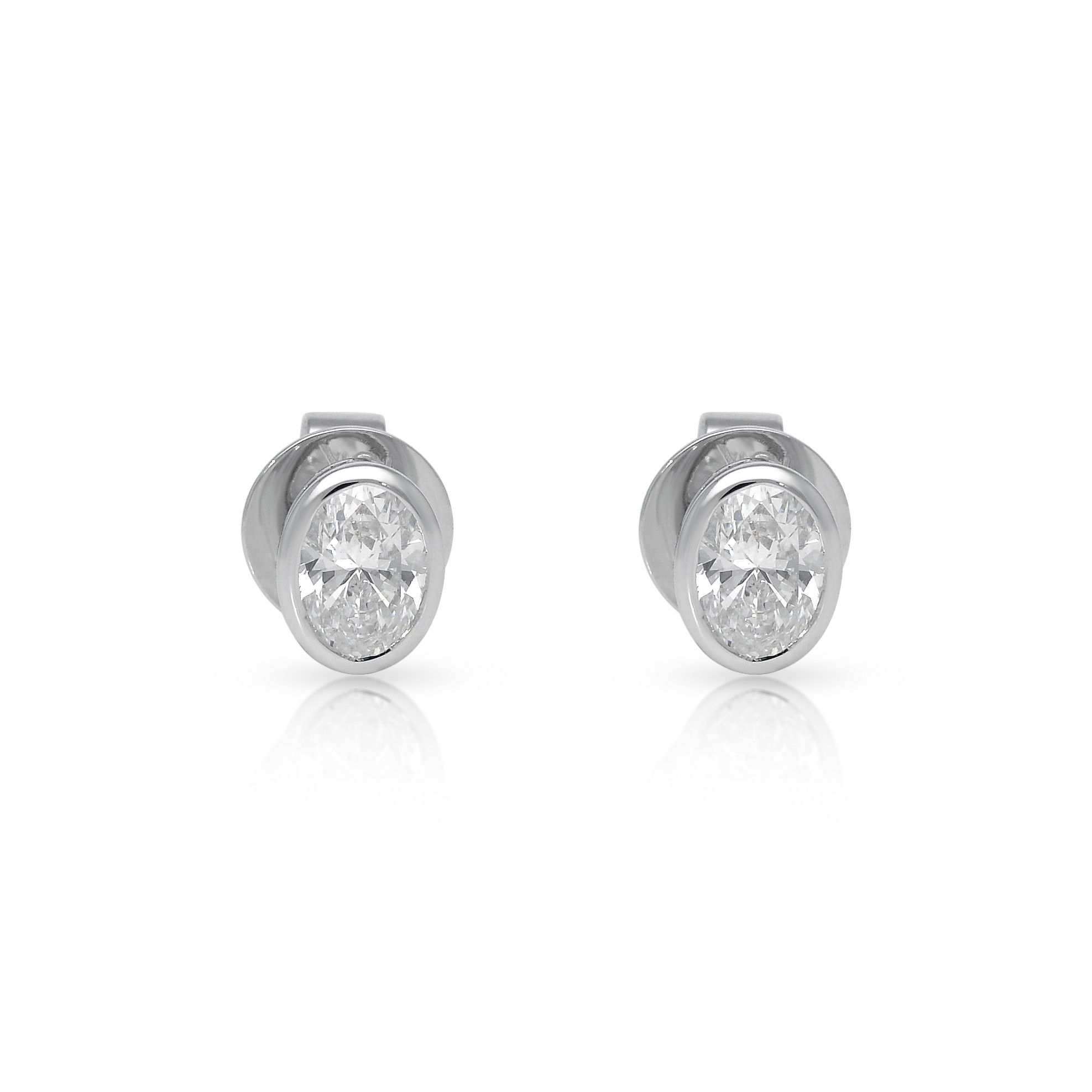  Cercei Aur Alb 18k, Diamante 1.01 Ct D/SI1 1