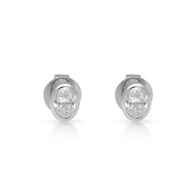  Cercei Aur Alb 18k, Diamante 1.01 Ct D/SI1 1