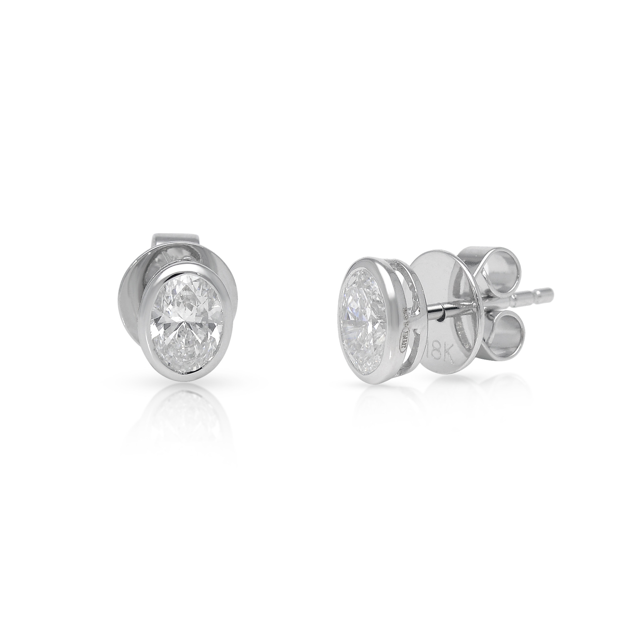  Cercei Aur Alb 18k, Diamante 1.01 Ct D/SI1 3