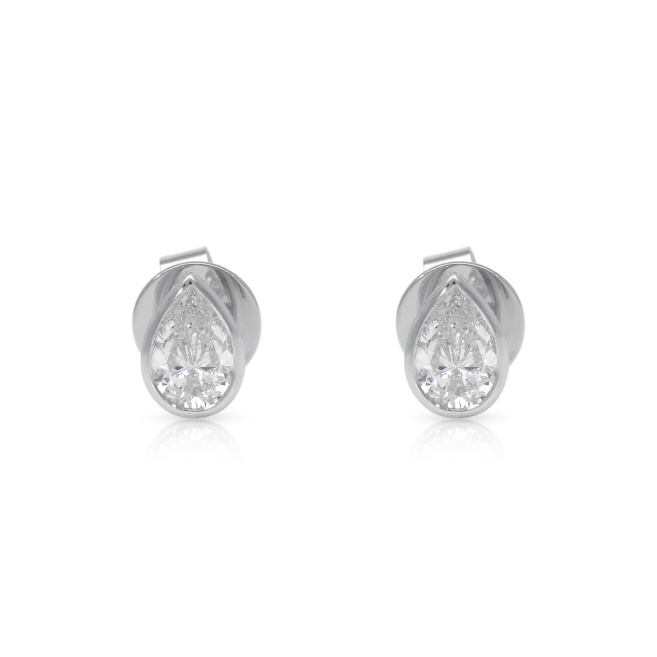  Cercei Aur Alb 18k, Diamante 0.50 Ct D/VS2, 0.50 E/VS2 1
