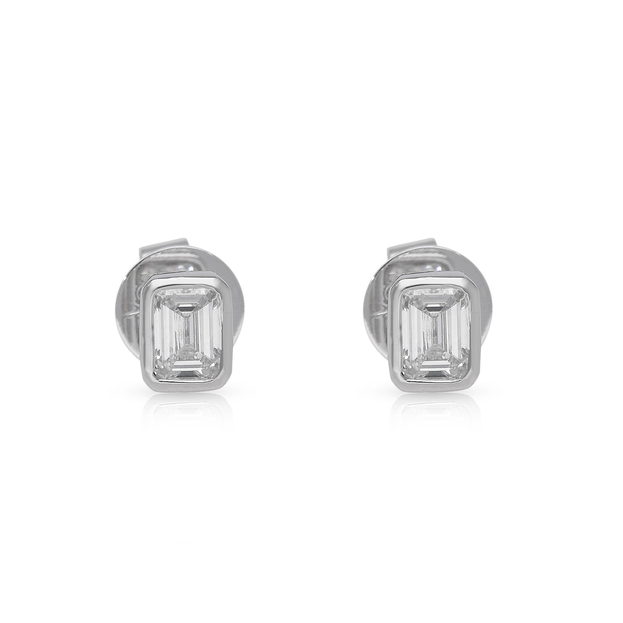  Cercei Aur Alb 18k, Diamante 0.50 Ct E/SI1 , 0.50 Ct F/SI1 1