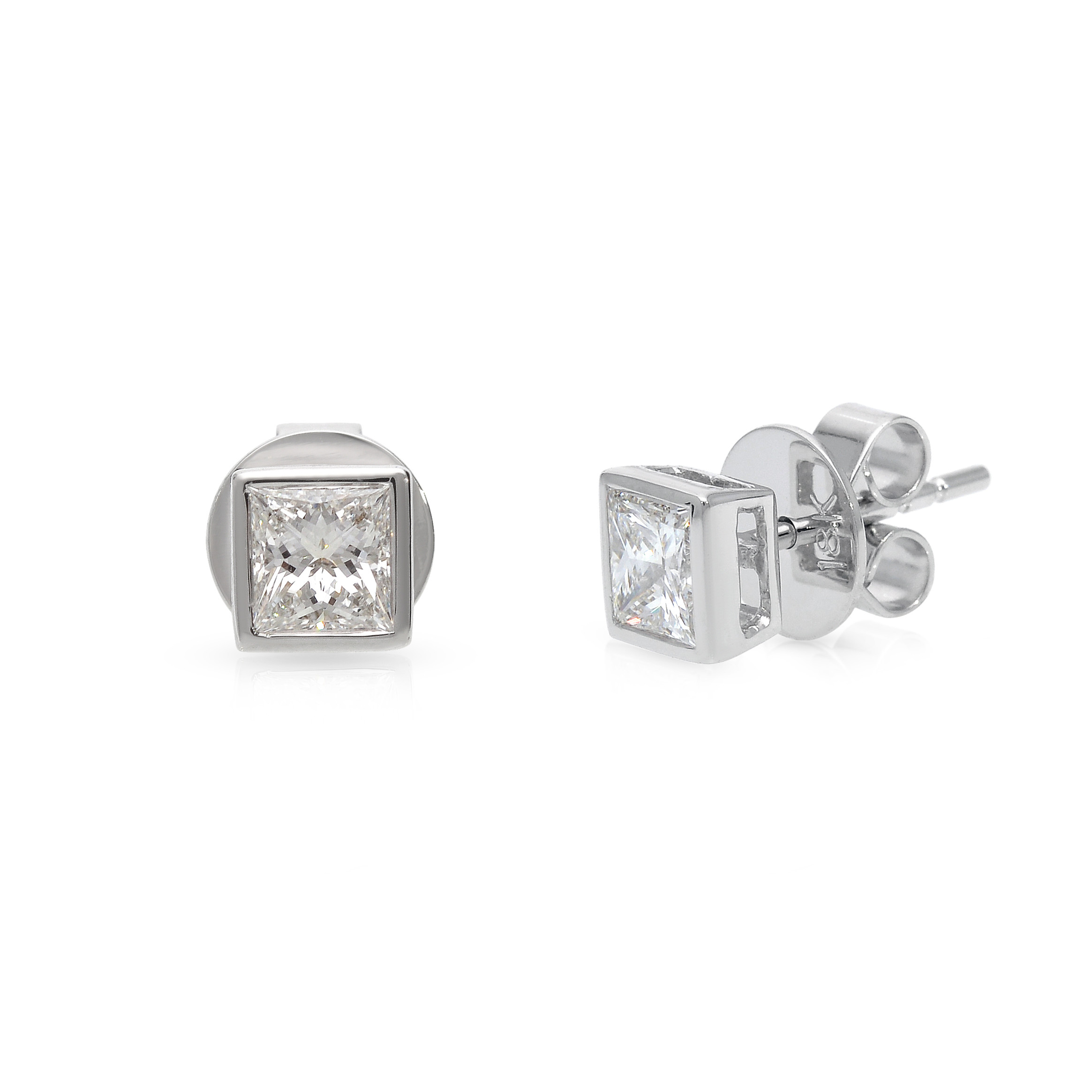  Cercei Aur Alb 18k, Diamante 0.50 Ct D/VVS1, 0.50 Ct E/VVS1 3