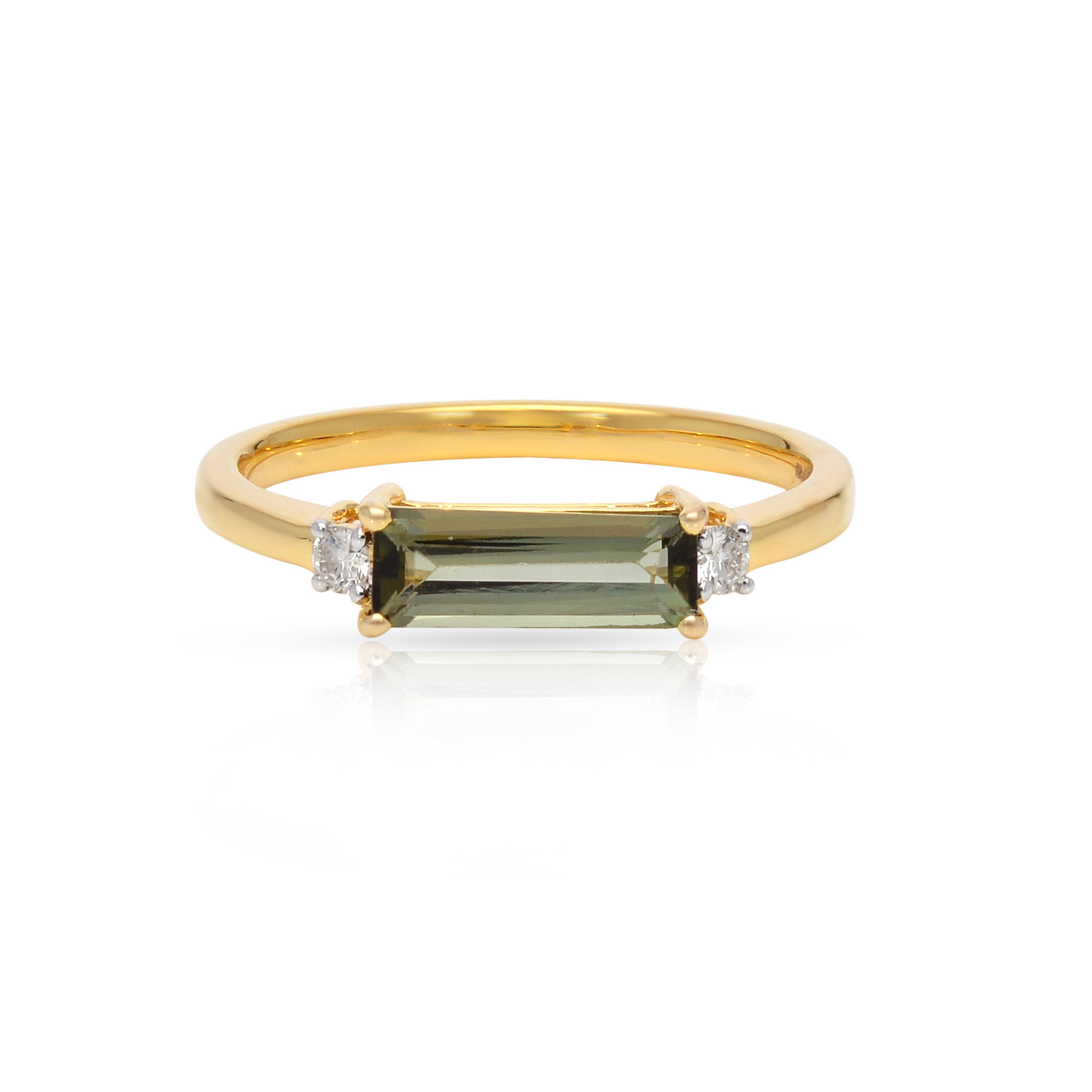  Inel Aur Galben 14k, Turmalina 0.90 Ct, Diamante 0.08 Ct 1