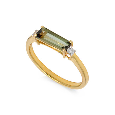  Inel Aur Galben 14k, Turmalina 0.90 Ct, Diamante 0.08 Ct 3