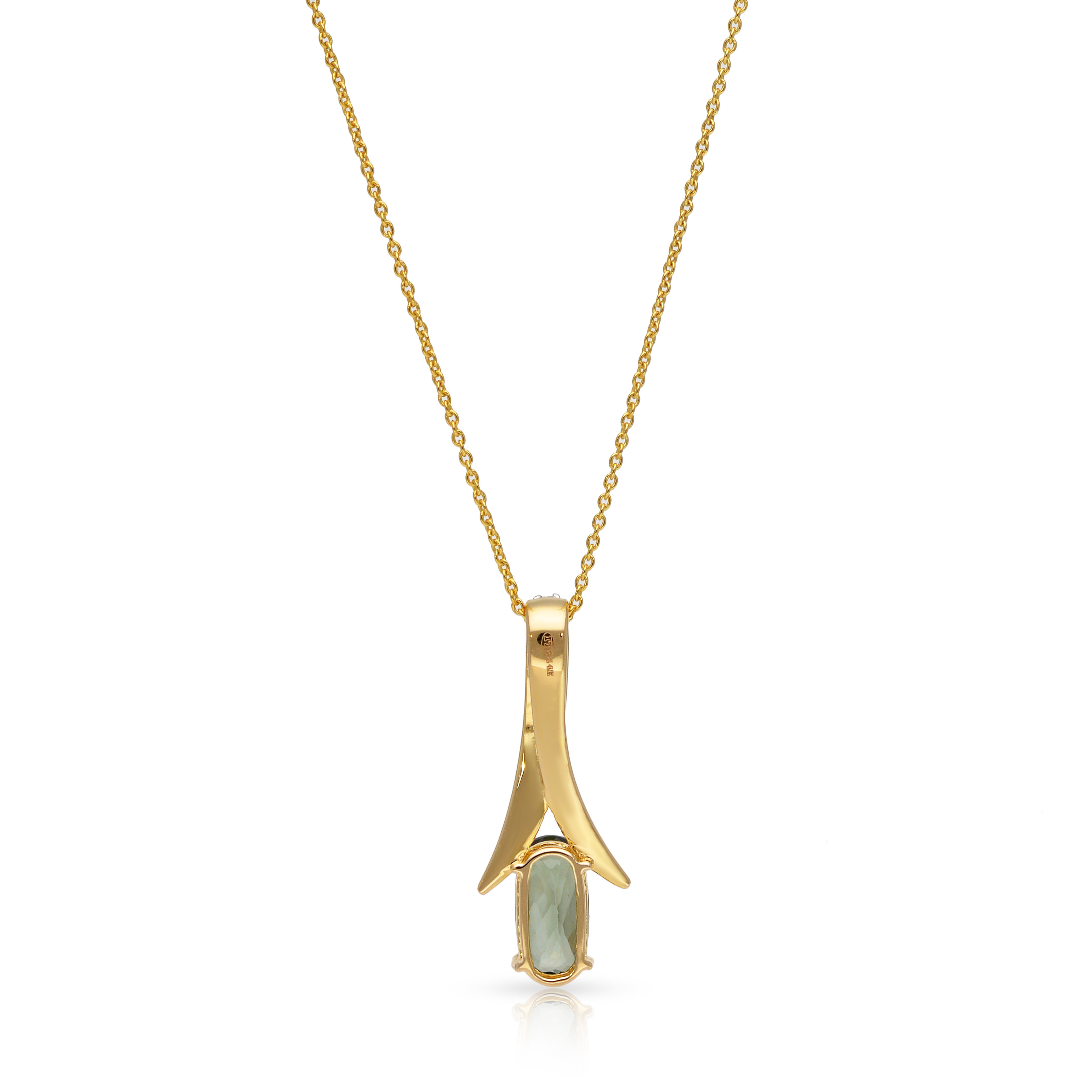  Colier Aur Galben 14k, Turmalina 1.40 Ct, Diamante 0.13 Ct 3