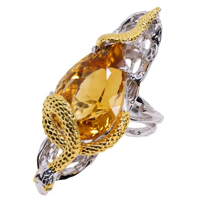  Inel Argint 925, Citrin 29.25 ct, Tsavorite 0.05 ct 3