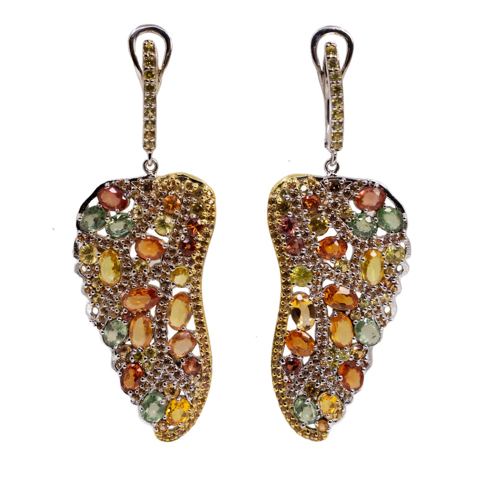  Cercei Argint 925,  Safire Fancy 9.50 ct 1