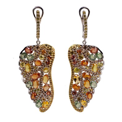  Cercei Argint 925,  Safire Fancy 9.50 ct 1