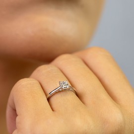 Inel Aur Alb 18k, Diamant Solitaire 0.50 ct F/VS2 2