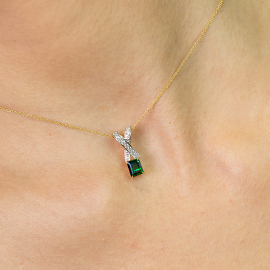  Colier Aur Galben 14k, Turmalina 0.95 Ct, Diamante 0.23 Ct 4