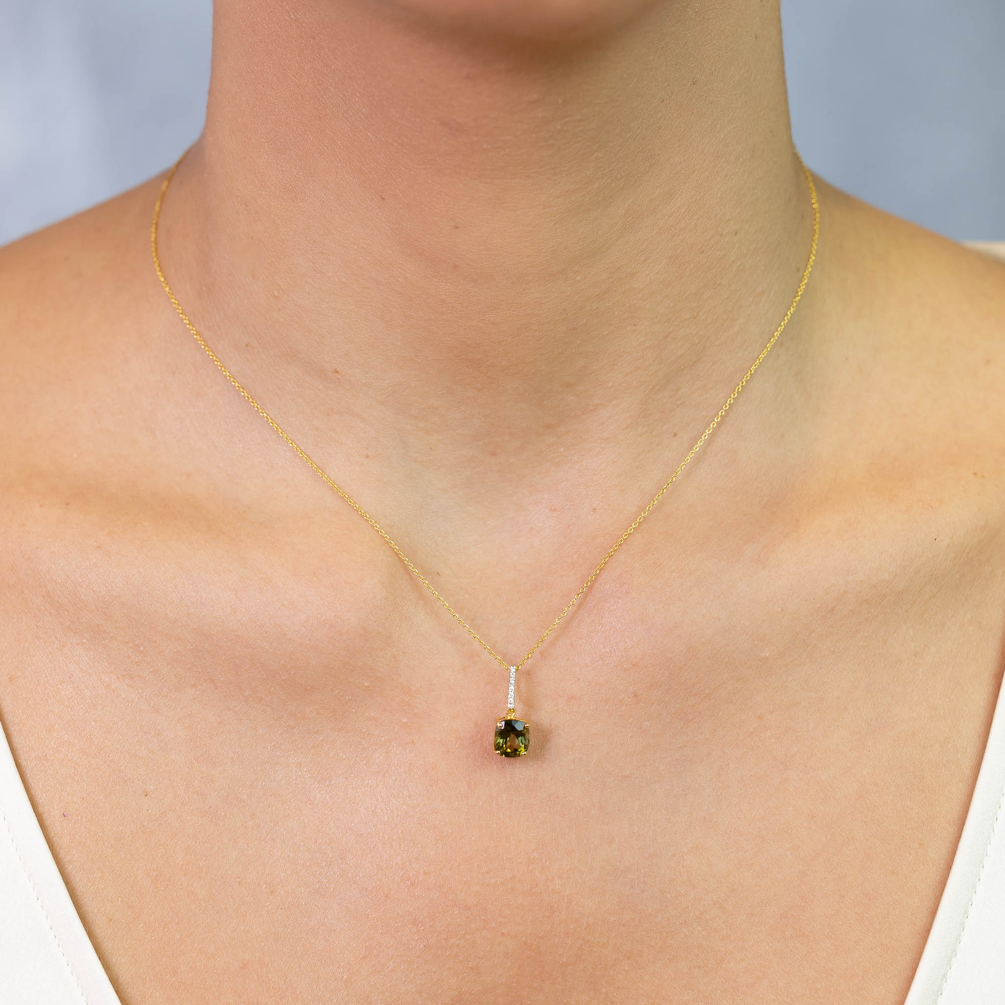  Colier Aur Galben 14k, Turmalina 1.75 Ct, Diamante 0.05 Ct 2