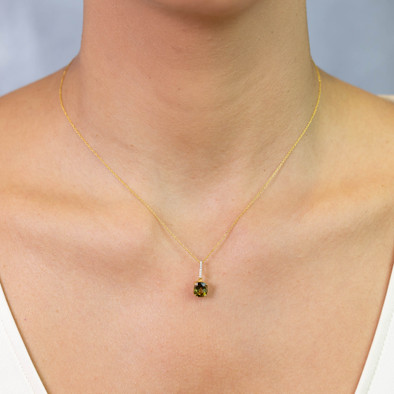  Colier Aur Galben 14k, Turmalina 1.75 Ct, Diamante 0.05 Ct 2